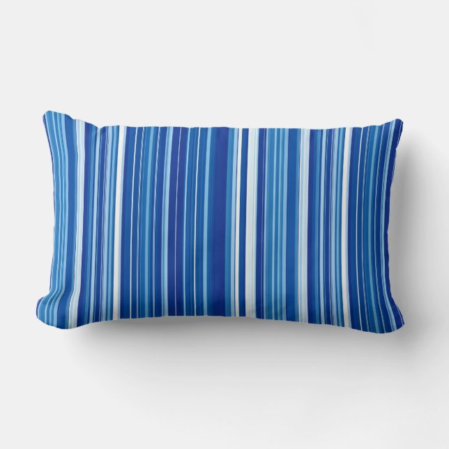 Blue Stripes Lumbar Pillow (Front)