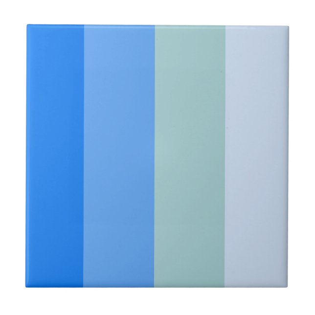 Blue Stripes Maritime Ceramic Tile (Front)