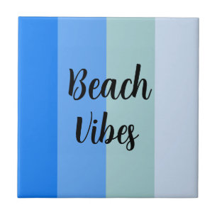 Blue Stripes Pattern Ceramic Tile