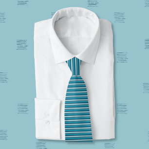 Blue Stripes Pattern Neck Tie