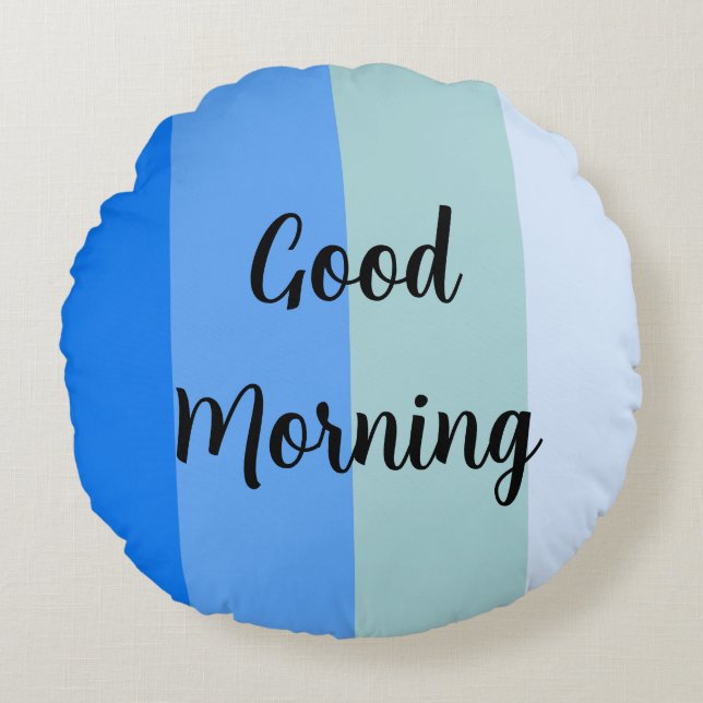 Blue Stripes Pattern Round Cushion (Front)