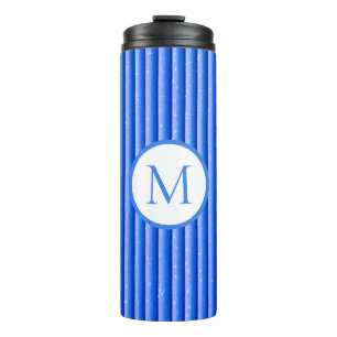 Blue Stripes Pattern Thermal Tumbler