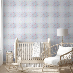 Blue Stripes Pink Hearts  Wallpaper