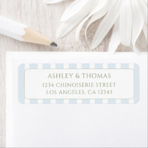 Blue Stripes Return Address Label
