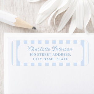 Blue Stripes Return Address Label