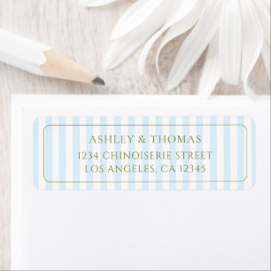 Blue Stripes Return Address Label