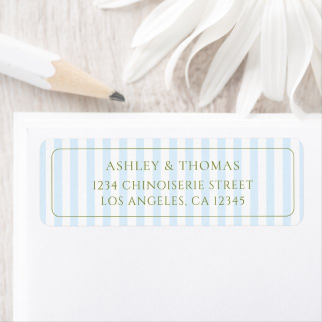 Blue Stripes Return Address Label (Insitu)