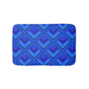 Blue stripes scale pattern bath mat