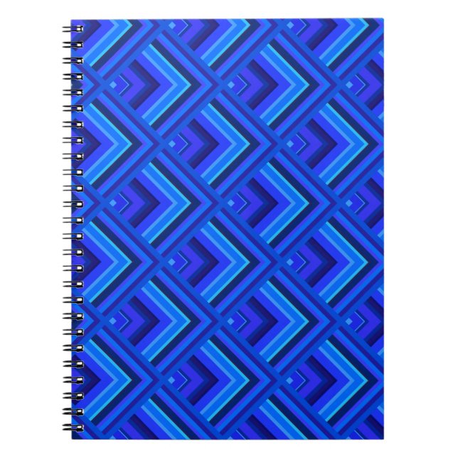 Blue stripes scale pattern notebook (Front)