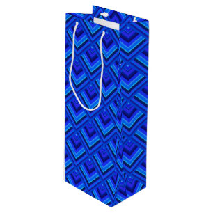 Blue stripes scale pattern wine gift bag
