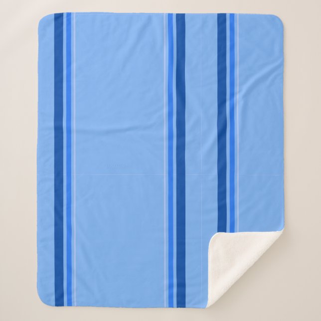 Blue Stripes Sherpa Blanket (Front)