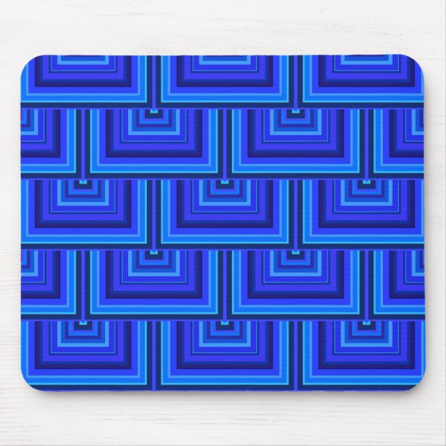 blue stripes square scales mouse pad (Front)