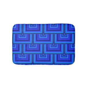 Blue stripes square scales pattern bath mat