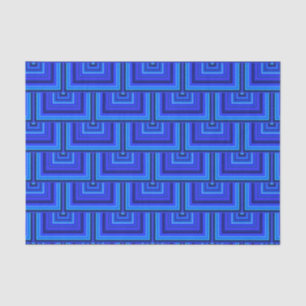Blue stripes square scales pattern tissue paper