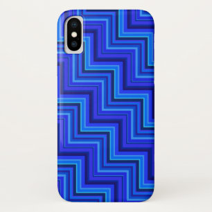 Blue stripes stairs pattern iPhone x case