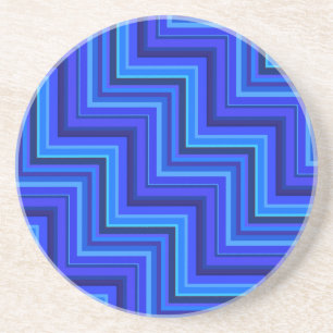 Blue stripes stairs pattern coaster