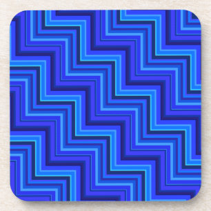 Blue stripes stairs pattern coaster