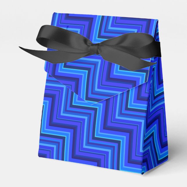 Blue stripes stairs pattern favour box (Front Side)