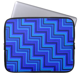 Blue stripes stairs pattern laptop sleeve