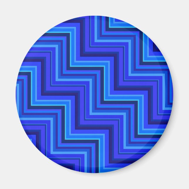 Blue stripes stairs pattern magnet (Front)