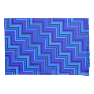 Blue stripes stairs pattern pillowcase