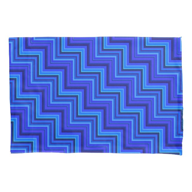 Blue stripes stairs pattern pillowcase (Front)