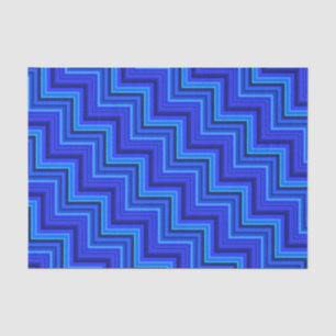 Blue stripes stairs pattern tissue paper
