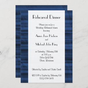 Blue Stripes, Striped Pattern, Rehearsal Dinner Invitation