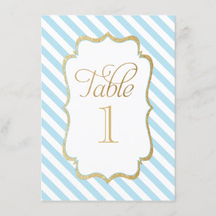 Blue Stripes Table Number
