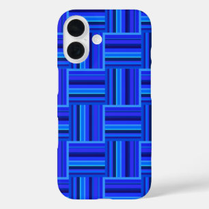 Blue stripes weave pattern iPhone 16 case