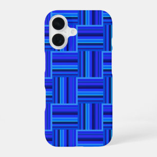 Blue stripes weave pattern iPhone 16 case
