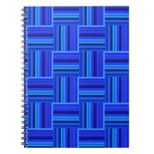 Blue stripes weave pattern notebook
