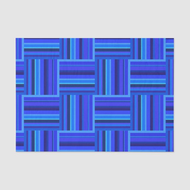 Blue stripes weave pattern tissue paper (Front)