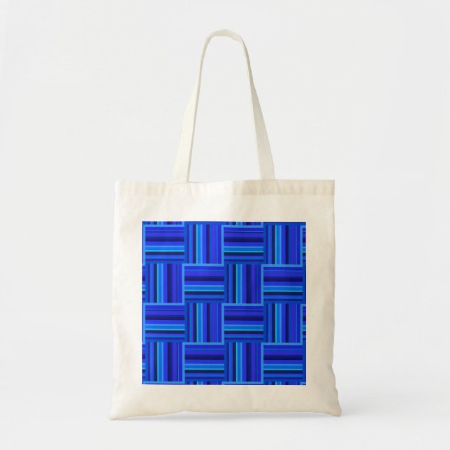 Blue stripes weave pattern tote bag (Front)