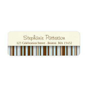 Blue Stripes Whimsical Return Address Label