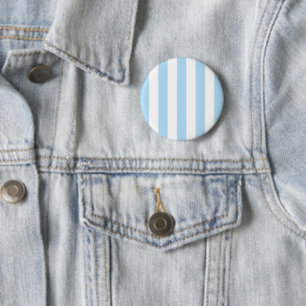 Blue Stripes, White Stripes, Striped Pattern 6 Cm Round Badge