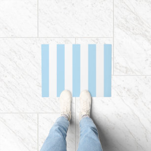 Blue Stripes, White Stripes, Striped Pattern Doormat
