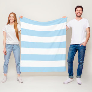Blue Stripes, White Stripes, Striped Pattern Fleece Blanket