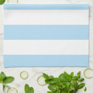 Blue Stripes, White Stripes, Striped Pattern Tea Towel