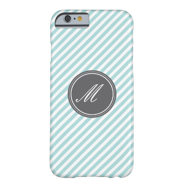 Blue Stripes with Monogram iPhone 6 Case (Back)