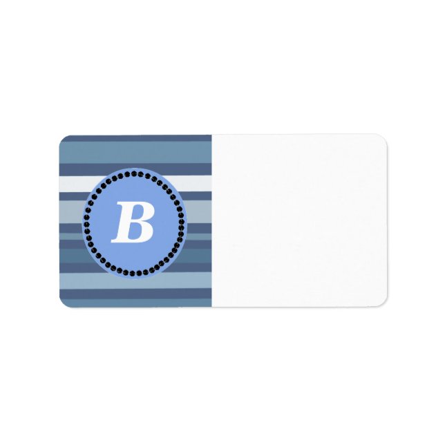 Blue Stripes with Monogram Label (Front)