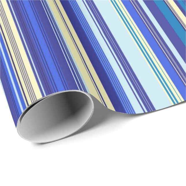 Blue Stripes Wrapping Paper (Roll Corner)