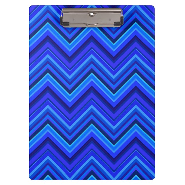 Blue stripes zigzag pattern clipboard (Front)