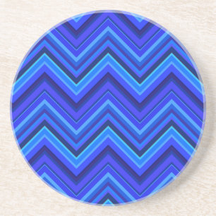 Blue stripes zigzag pattern coaster