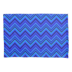 Blue stripes zigzag pattern pillowcase
