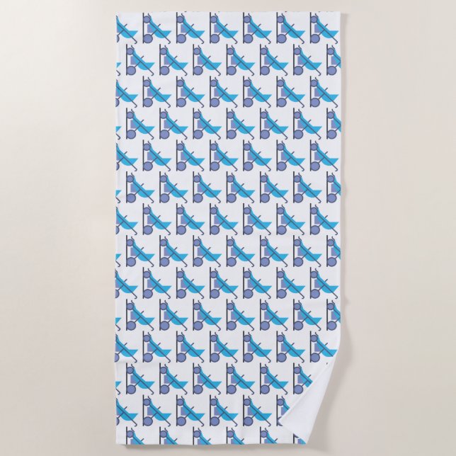 blue stroller beach towel (Front)