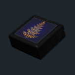 Blue Stylish Christmas Tree Gift Box<br><div class="desc">What better way to present that special gift than to put it in an original wooden gift box, that is a unique and practical gift in itself. Add that watch, jewellery, keys to the new car, whatever. A gift inside a gift- for an extra special surprise. Made of lacquered wood,...</div>
