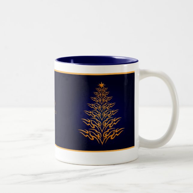 Blue Stylish Christmas Tree Mug (Right)