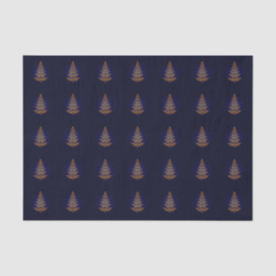 Blue Stylish Christmas Tree Tissue Paper