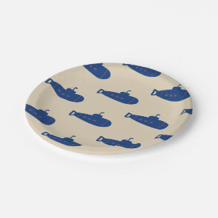 Blue Submarine Paper Plate